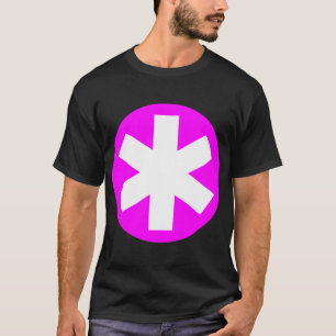 Camiseta Grande Asterisco - Magenta e Branco