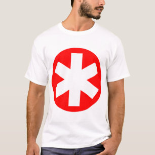 Camiseta Grande Asterisco - Vermelho e Branco