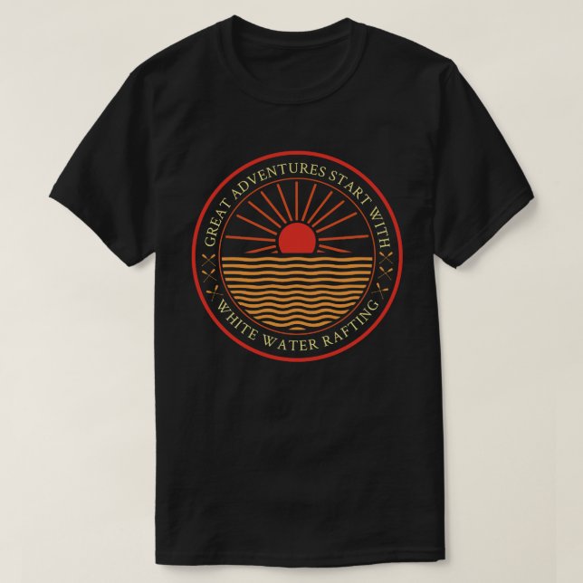 Camiseta Grande Aventura Começa com Rafting (Frente do Design)