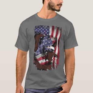 Camiseta Grande Bandeira Americana Cão De Bandeira Engraçad