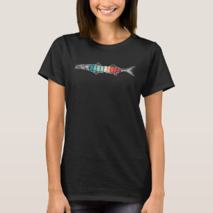 Camiseta Grande Barracuda Cuda Pesca Vida Selvagem Água Sal