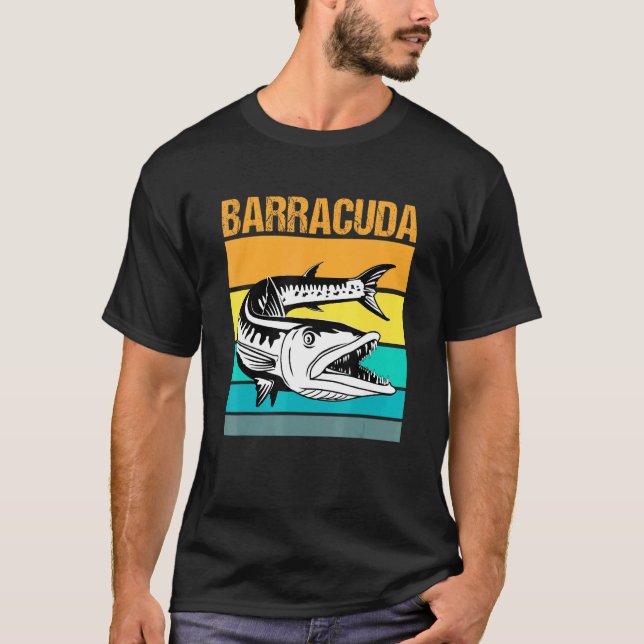 Camiseta Grande Barracuda Cuda Pesca Vida Selvagem Salgado  (Frente)