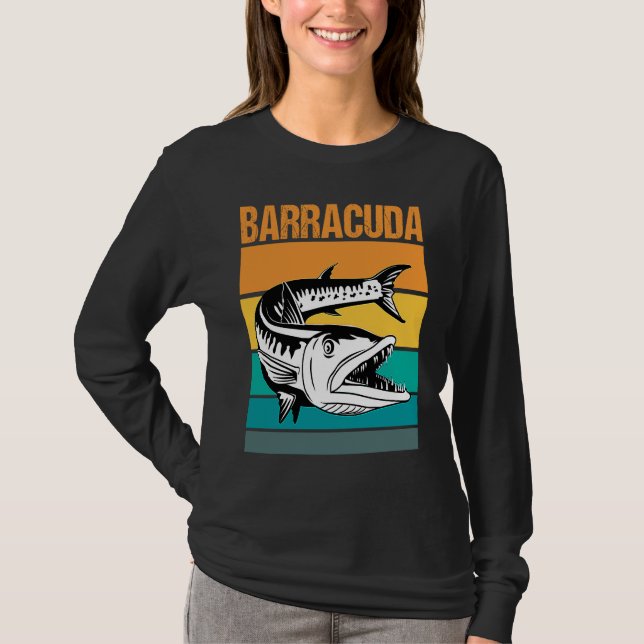 Camiseta Grande Barracuda Cuda Pesca Vida Selvagem Salgado  (Frente)