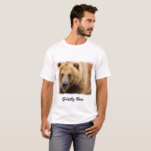 Camiseta Grande Borda Branca do Urso Grizzly