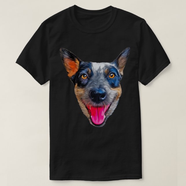 Camiseta Grande Caçador de Cuta, Cachorro Australiano (ACD) (Frente do Design)