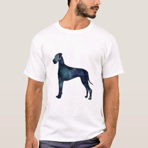 Camiseta Grande Cachorro Negro Silhub de Aquarela