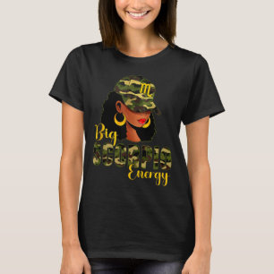 Camiseta Grande Camuflagem de Energia de Escorpião Preta Fe