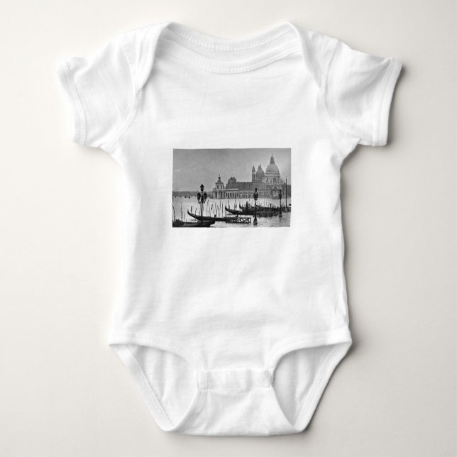 Camiseta Grande Canal Branco Negro Venice Itália Viagem (Frente)