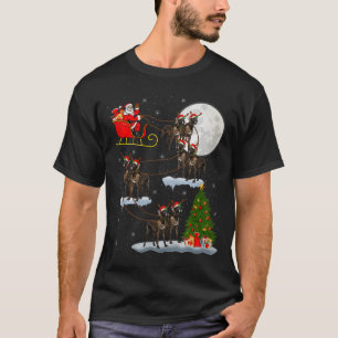 Camiseta Grande Cão Dane Natal Trenó Voador Divertido Mágic
