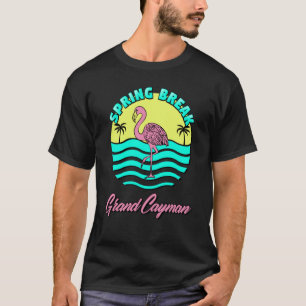 Camiseta Grande Cayman Férias de Primavera Pôr do Sol Gráfi