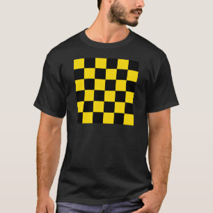 Camiseta Grande Checkered - preto e amarelo do ouro