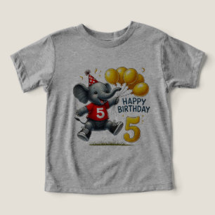 Camiseta Grande Cinco Celebrações: Elefante com Balões