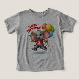 Camiseta Grande Cinco Celebrações: Elefante com Balões