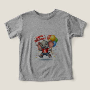 Camiseta Grande Cinco Celebrações: Elefante com Balões Todd