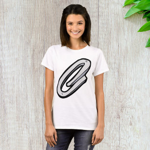 Camiseta Grande Clipe de Papel Prateado Material de Escritó