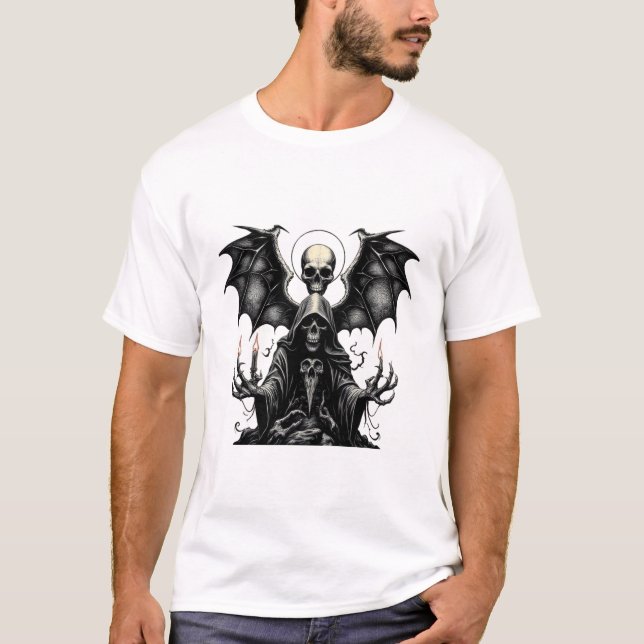 Camiseta Grande Cobra com Asas e Velas - Escuro (Frente)