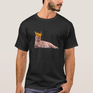 Camiseta Grande Coroa Floppa Meme Caracal Gato 1