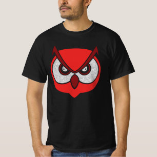 Camiseta Grande Coruja Enfrentada com Olhos Irritados Brilh
