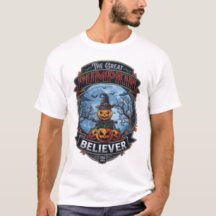 Camiseta Grande Crente da Abóbora Espantalho Chapéu de Brux