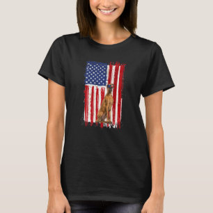 Camiseta Grande Dane Cão Americano Bandeira Patriótica Inde