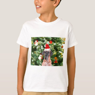 Camiseta Grande Dane com Caixas de Presente de Árvore de Na