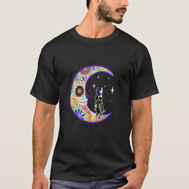 Camiseta Grande Dane Dia De Los Muertos Skeleton (Frente)
