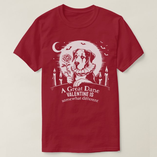 Camiseta Grande Dane do Dia dos Namorados Humor de Amante d (Frente do Design)
