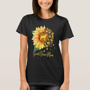 Camiseta Grande Dane Mãe Cachorro Sunflower Paw Dia da Mãe 