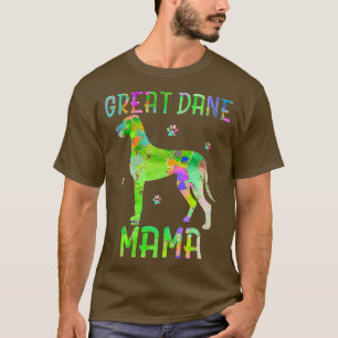 Camiseta Grande Dane Mama Colorida Cachorro Mãe Lover