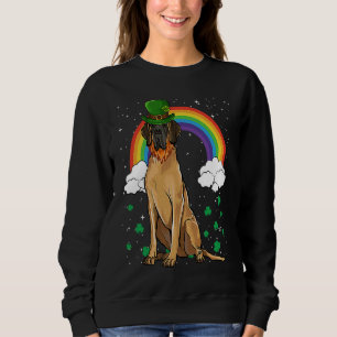 Camiseta Grande Dane Marrom Dia de São Patrício Leprechaun