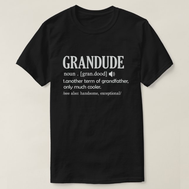 Camiseta Grande Definição Engraçado Significa Legal Vovô Gi (Frente do Design)