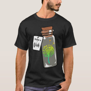 Camiseta Grande dente-de-leão em uma garrafa, para desejar,