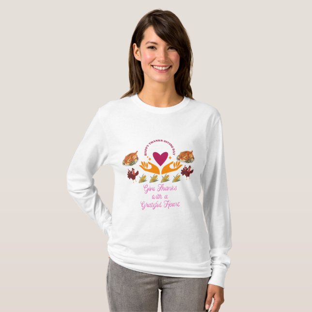 Camiseta Grande dia de ação de graças (Frente Completa)