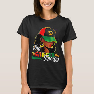Camiseta Grande Energia de Câncer Mulheres Negras Garotas A