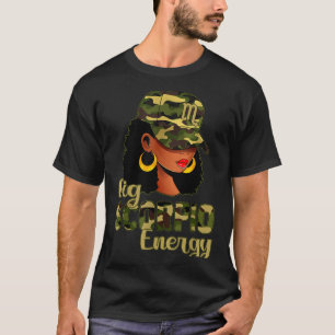 Camiseta Grande Energia de Escorpião Mulher Negra Camuflage