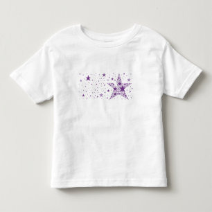 Camiseta Grande Estrela feita de Pequenas Estrelas em Púrpu