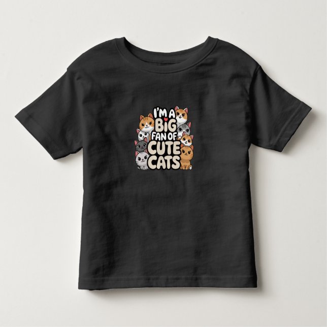 Camiseta Grande fã de gatos bonitos (Frente)