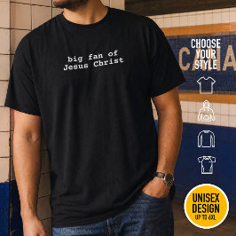 Camiseta Grande Fã de Jesus Cristo Máquina de Escrever Cour