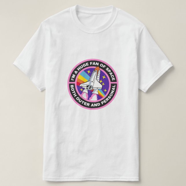 Camiseta grande fã do espaço (Frente do Design)