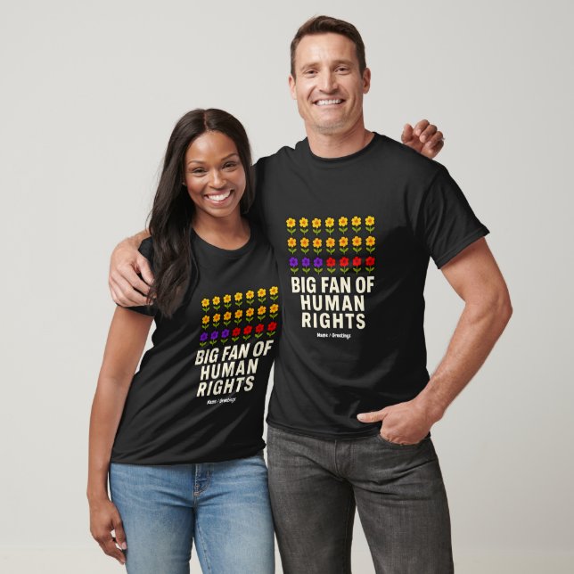 Camiseta Grande Fã dos Direitos Humanos é da Justiça para I (Unissex)