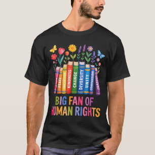 Camiseta Grande fã dos direitos humanos floral vintage arco