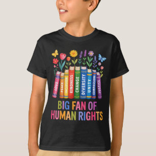 Camiseta Grande fã dos direitos humanos floral vintage arco