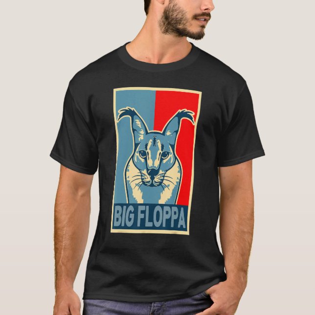 Camiseta Grande Floppa Meme Gato Caracal Gato Retrovintado (Frente)