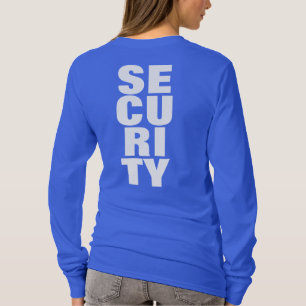 Camiseta Grande Fonte de Texto Azul Royal Feminino Seguranç