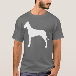 Camiseta Grande gráfico da silhueta branca do cão de grea