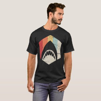 Camiseta Grande ícone retro do tubarão 70s branco
