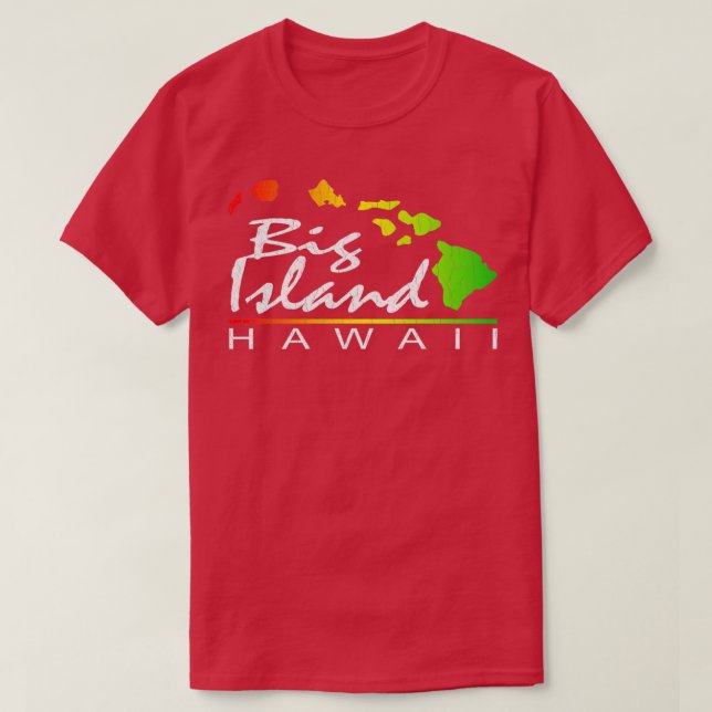 Camiseta Grande Ilha Hawaii vintage angustiada design (Frente do Design)
