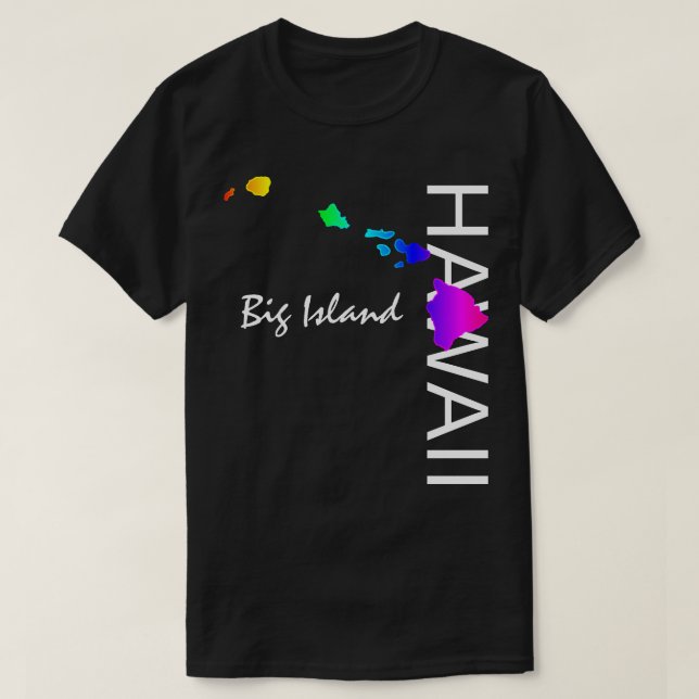 CAMISETA GRANDE ILHA - ILHAS HAWAII NEON RAINBOW (Frente do Design)