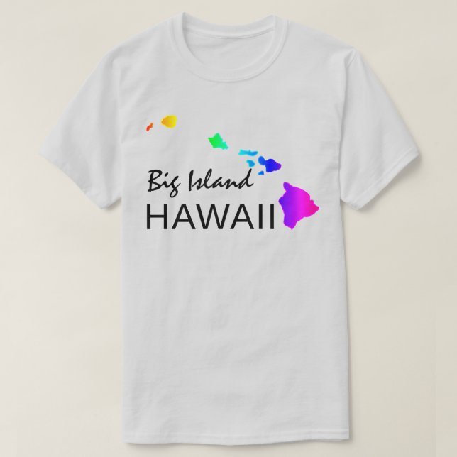 CAMISETA GRANDE ILHA - ILHAS HAWAII NEON RAINBOW (Frente do Design)