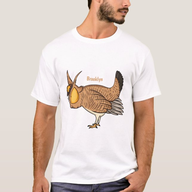 Camiseta Grande ilustração de desenho animado de frango pra (Frente)